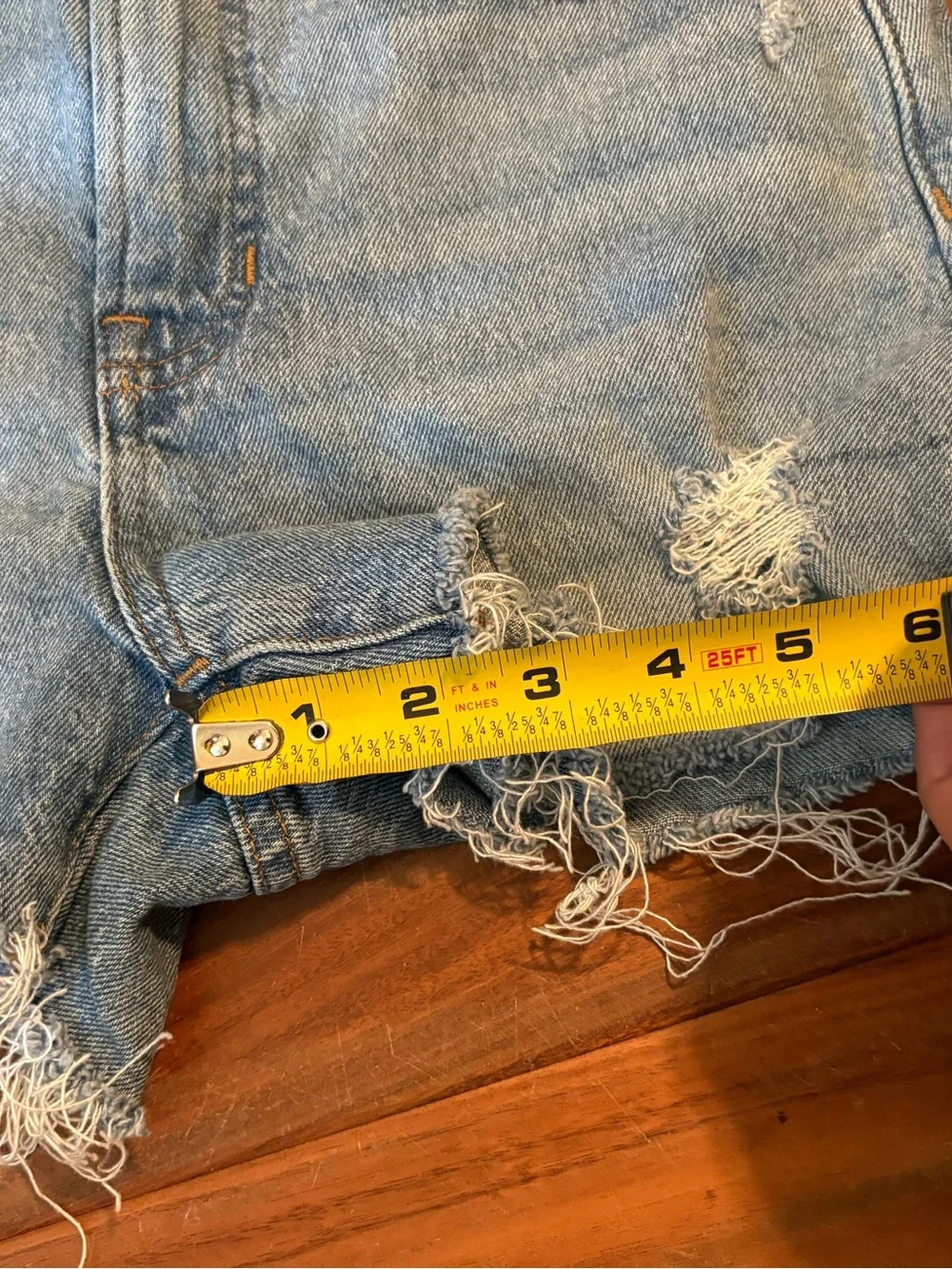 Madewell The Perfect Jean Short Distressed Raw Hem Denim Shorts Size 28 (435)
